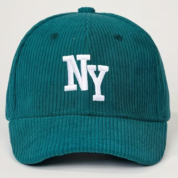 Women's NY Teal Corduroy Cap New York Hat Adjustable NWT - Picture 3 of 3
